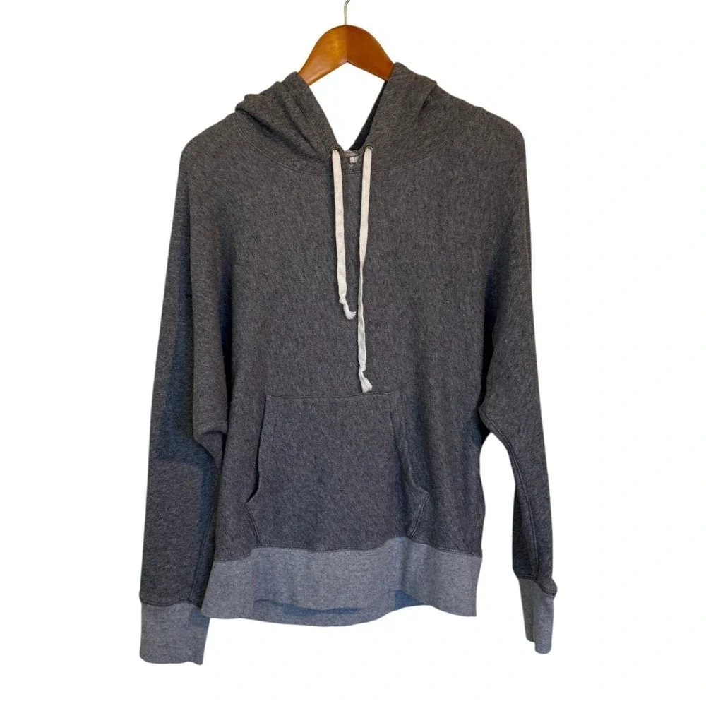 J.Crew Hoodie Women L Heather Gray Cotton Sweatshirt Loungewear Activewear‎